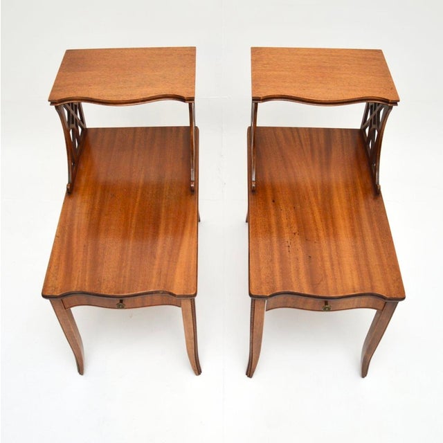 Brown Set of Antique Regency Style Side Tables, 1930 For Sale - Image 8 of 12