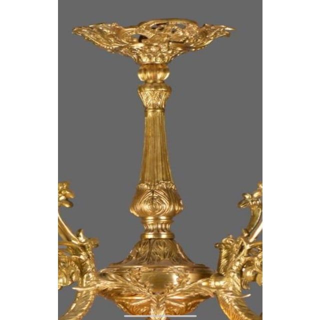 Metal Custom French Louis XVI Gold Bronze Crystal Chandelier - 1 Pc For Sale - Image 7 of 10