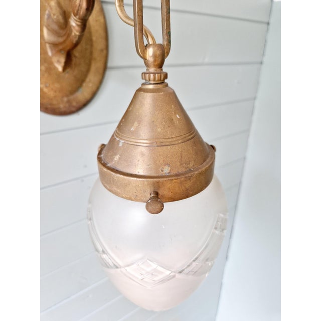 Gold Art Deco Wall Light in Bronze and Satin Crystal, 1910s For Sale - Image 8 of 12