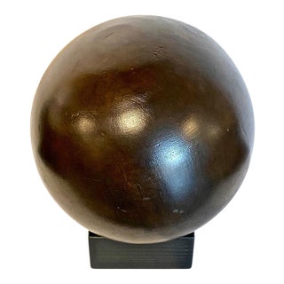 Lignum Vitae Bowling Ball on Stand For Sale