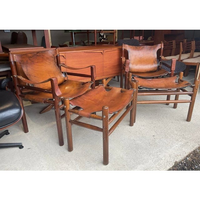 Safari Chair and Ottoman by Arne Norell, 1970, Set of 4 For Sale - Image 14 of 18