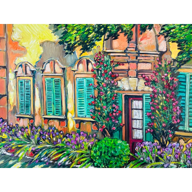 Impressionist Large Vintage Oil on Canvas Painting For Sale - Image 3 of 8