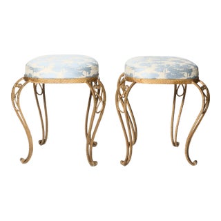 Vintage Brass Stools in the Style of Pier Luigi Colli - Set of 2 For Sale