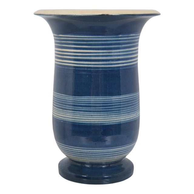 Blue Ceramic Vase by Herman Kæhler, 1940s For Sale