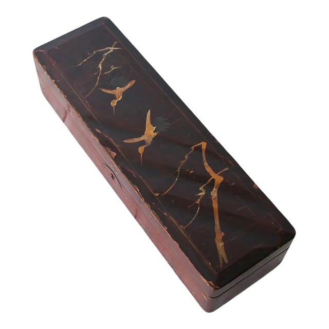 Early 20th Century Chinese Jewelry Lacquer Box For Sale