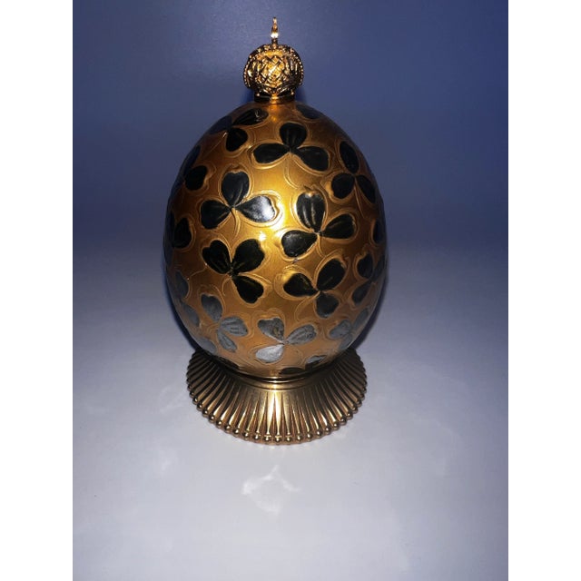 1900 - 1909 1900s Theo Faberge Clover Egg Table Clock For Sale - Image 5 of 12