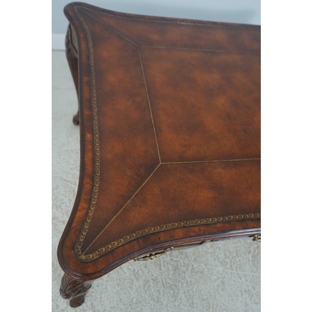 Theodore Alexander Althorp Collection Leather Top Partners Desk For Sale - Image 14 of 17