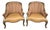 Late 20th Century Pair of Upholstered Bergère Chairs With Leather Seats Attributed to Parker Southern For Sale