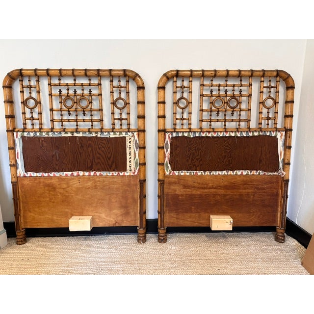 Mid 19th Century Exceptional Pair of 19th C French Faux Burnt Bamboo Twin Headboards For Sale - Image 5 of 8