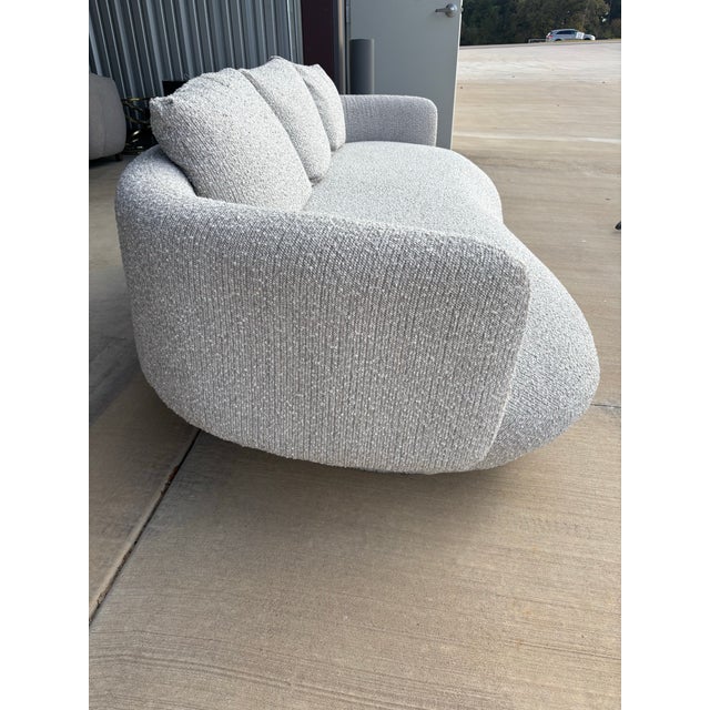 Beige Oyster Beige Modern Curved Sofa, Paul Michael Company For Sale - Image 8 of 9