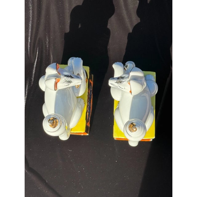 1. Large Mid-Century Japanese Porcelain Inari Fox Statues, Pair For Sale - Image 12 of 13