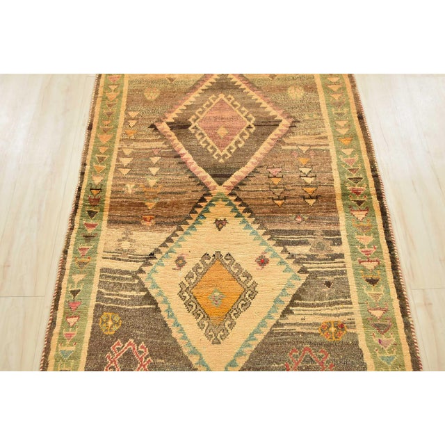 Gabbeh Rug 3'5'' X 5'4'' Brown Wool Vintage Tribal Hand-Knotted Oriental Carpet For Sale In Philadelphia - Image 6 of 14