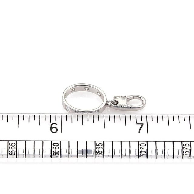 Mid 20th Century Cartier Love 7 Diamond 18k White Gold Mini Ring Charm w/Paper For Sale - Image 4 of 5