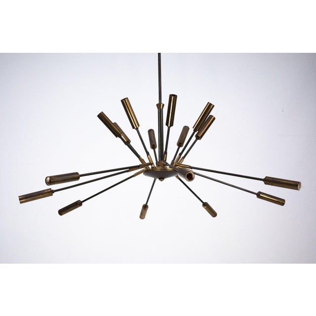 Brass Sputnik 16-Arm Chandelier from Stilnovo, Italy, 1950s For Sale - Image 9 of 12