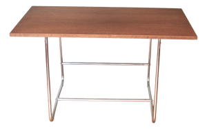 German Bauhaus Desk in Oak with Tubular Steel Base, 1930s