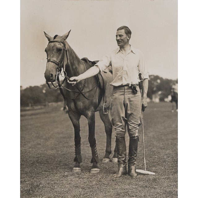 Traditional Humphrey Guinness Holding a Hurlingham Pet C1930s B&w Photo by Freudy (American, Active 1930s) For Sale - Image 3 of 4