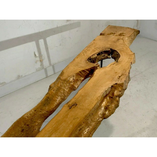 Mid-Century French Raw Wood Coffee or Side Table on Compass Legs, 1950s For Sale - Image 11 of 13