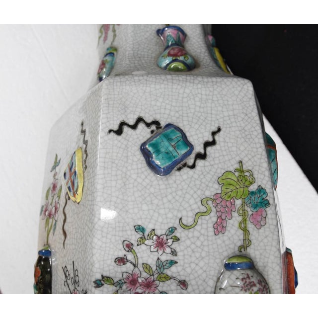 Chinese Qianlong Ceramic and Porcelain Pottery Vases, China, Set of 2 For Sale - Image 4 of 9