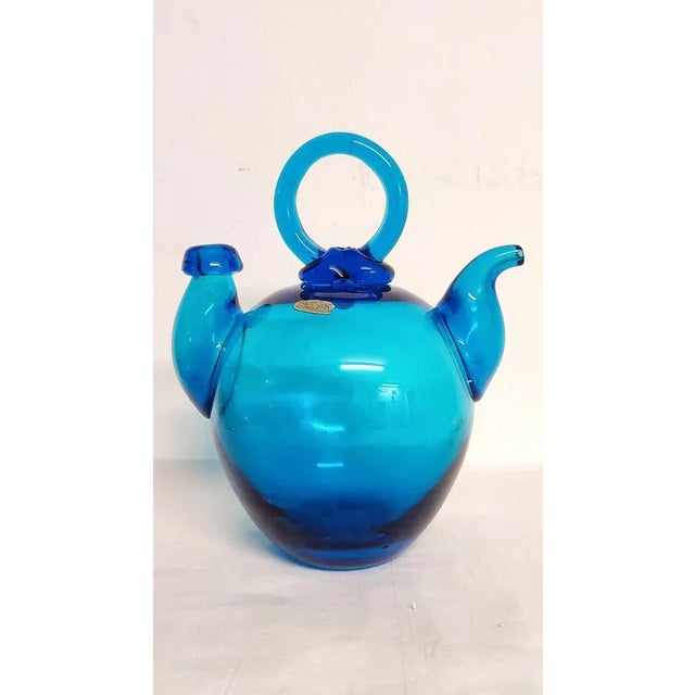 Blue Crystal Bottle, Spain, 1980s For Sale - Image 9 of 9