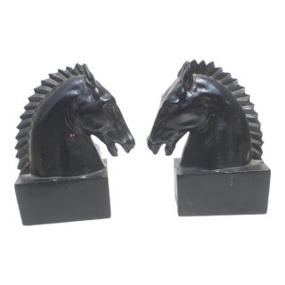 MCM Wooden Horsehead Bookends - A Pair of 2 For Sale