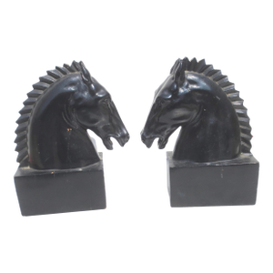MCM Wooden Horsehead Bookends - A Pair of 2