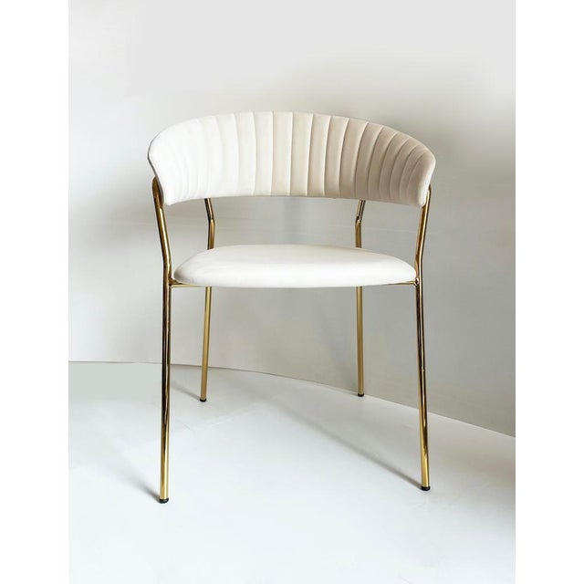 Italian White Velvet Chair For Sale - Image 9 of 10