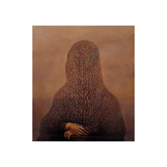 Zbigniew Wozniak, According to the Master Leonardo (Mona Lisa), 2023, Oil Painting on Board For Sale - Image 6 of 6