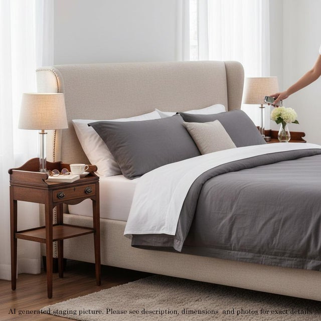 Antique Vintage Retro French Pair of Marquetry / Parquetry Bedside Tables – Nightstands A rare decorative find that would...