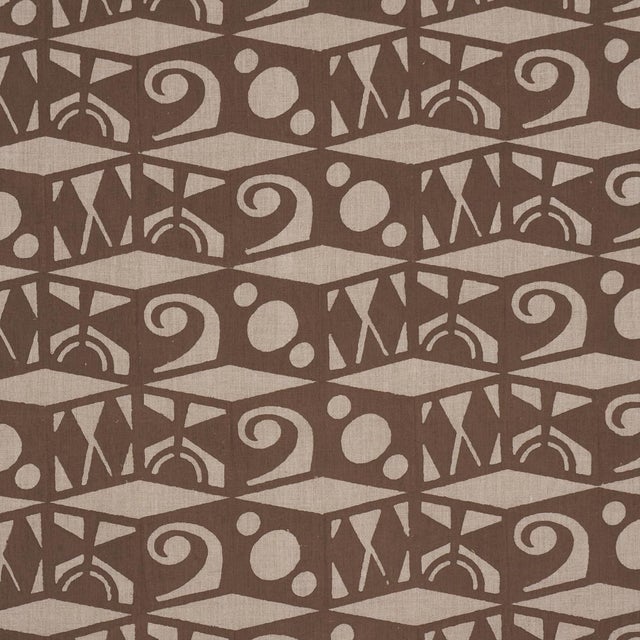 2020s Sample - Schumacher Tarot Hand Block Fabric In Brown For Sale - Image 5 of 5