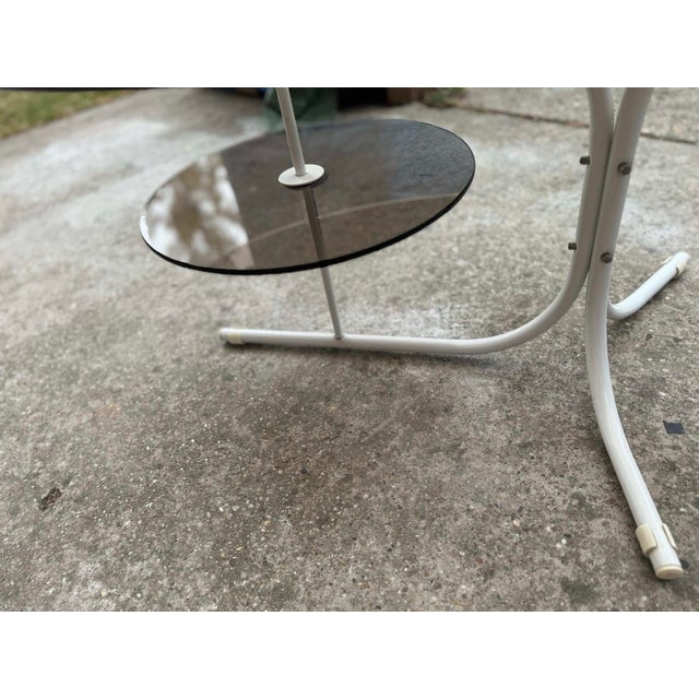 Coffee Oval Table with Metal Legs and Smoky Glass Top, 1990s For Sale - Image 3 of 10