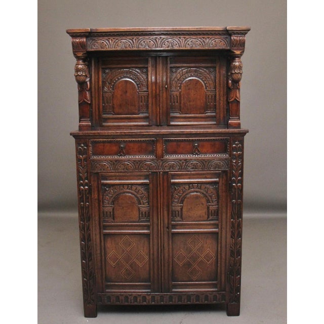 Early 20th Century Oak Court Cupboard, 1920s For Sale - Image 12 of 14