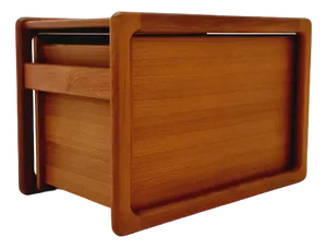 Mid-Century Danish Teak Side Table with Bar by Kai Kristiansen for Vildbjerg Møbelfabrik Aps, 1960s