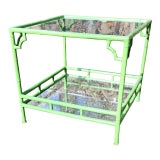 Vintage Aluminum Faux Bamboo Side Table Attributed to Meadowcraft For Sale