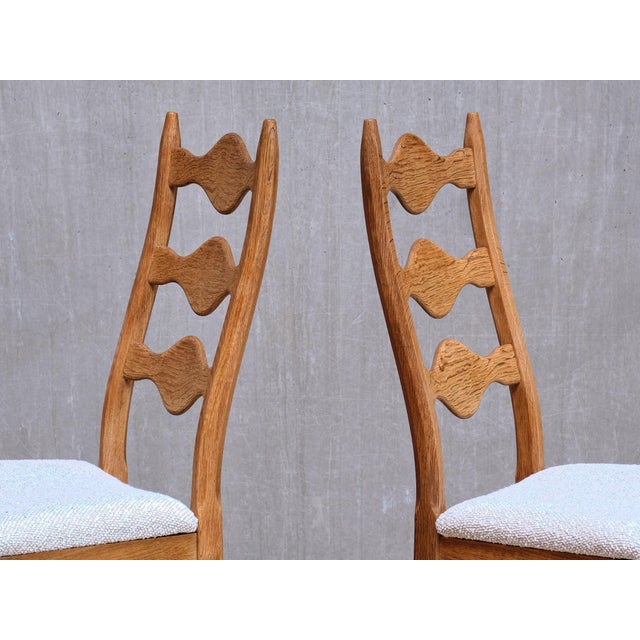 Textile Danish Dining Chairs in Oak and Rubelli Bouclé by Henning Kjærnulf, 1960s, Set of 6 For Sale - Image 7 of 17
