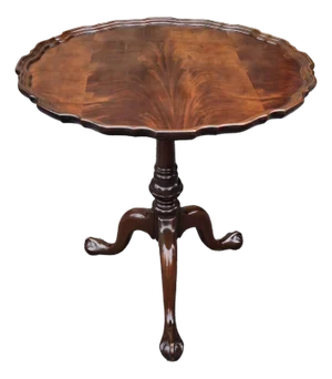 Chippendale Style Mahogany Bird Cage Spinning Tilt Top Tea Table