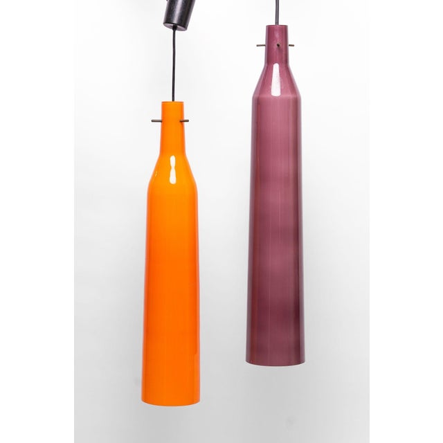 Murano Glass Suspension Lamps by Alessandro Pianon for Vistosi, 1960, Italy, Set of 3 For Sale - Image 9 of 10