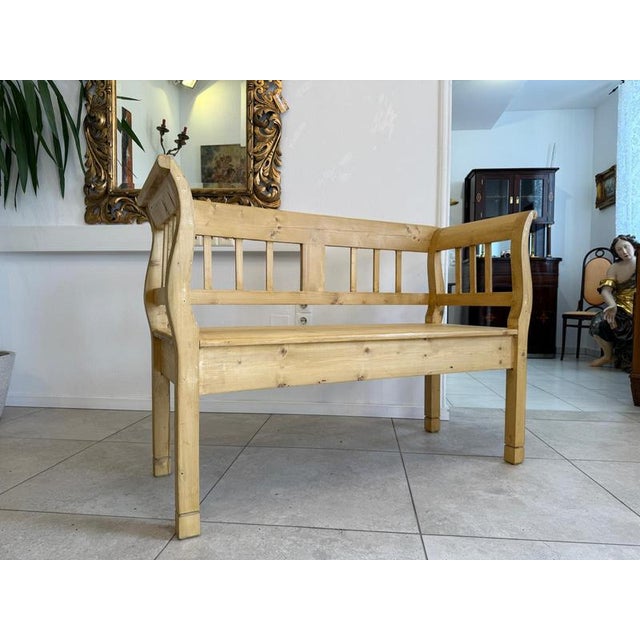 2000 - 2009 Art Nouveau Kitchen Bench in Spruce For Sale - Image 5 of 11