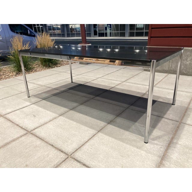 Polished Steel & Granite Dining Table Fritz Haller for Usm Switzerland For Sale In Denver - Image 6 of 13