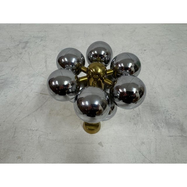 Metal Italian Brass and Chrome Sculpture, 1970s For Sale - Image 7 of 10