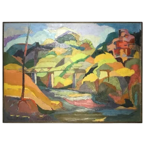 Vintage Oil on Canvas Painting by Vivienne Galowitz