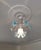 Vintage Murano Style Glass Chandelier, 1980s Blue Floral Lamp, Small Italian Ceiling Light For Sale - Image 10 of 13