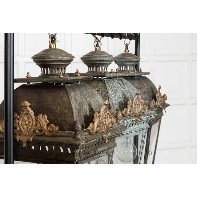 Large French Bronze and Iron Lantern For Sale - Image 15 of 17