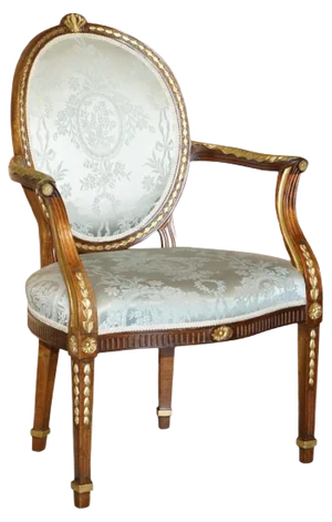 George Hepplewhite Style Hardwood Giltwood Armchair, 1900s