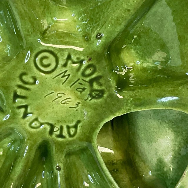 1963 Folk Art Americana Christmas Ceramic Holly Candle Holders, Artist Signed - a Pair For Sale - Image 12 of 12