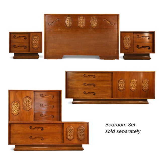 Attributed to Young Manufacturing Vintage Mid Century Modern Brutalist Spanish Revival Pair of Nightstands C. 1960s For Sale - Image 9 of 9