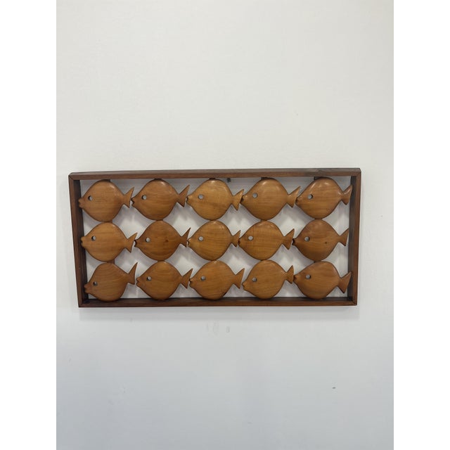 Wood Mid-Century German School of Fish Wall Decoration, 1950s For Sale - Image 7 of 7