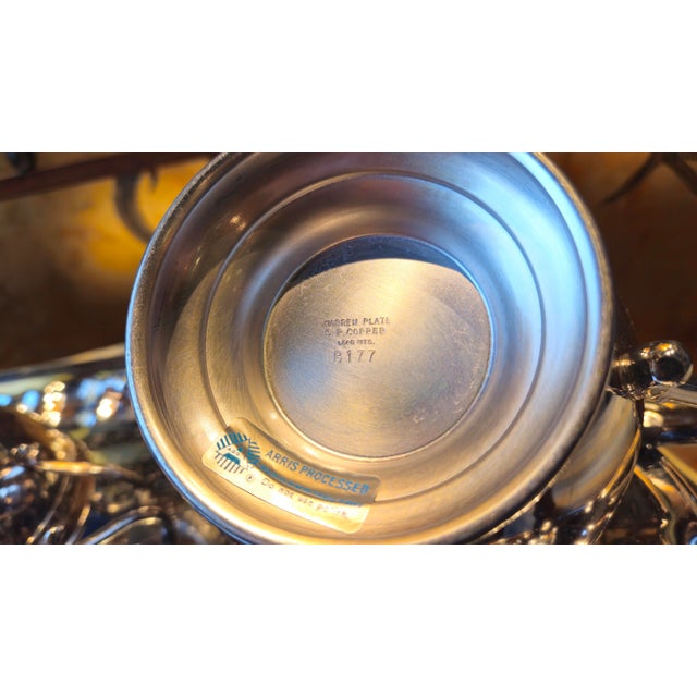 1900 - 1909 Antique Warren Plate Silver Plated Tea Set- 5 Pieces For Sale - Image 5 of 12