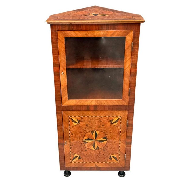 Antique Baroque Corner Glass Cabinet, 1820s For Sale - Image 4 of 10