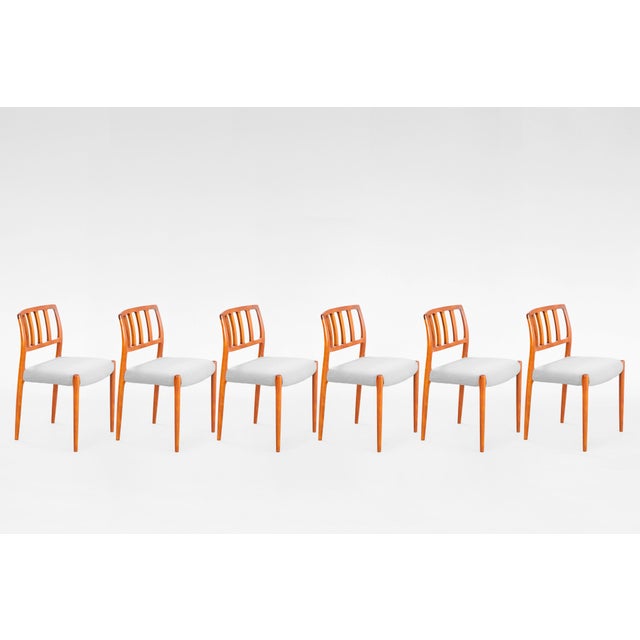 Mid-Century Modern Model 83 Dining Chairs by Niels Otto Møller for J.L. Møller Mobelfabrik, Denmark, 1960s, Set of 6 For Sale - Image 3 of 6