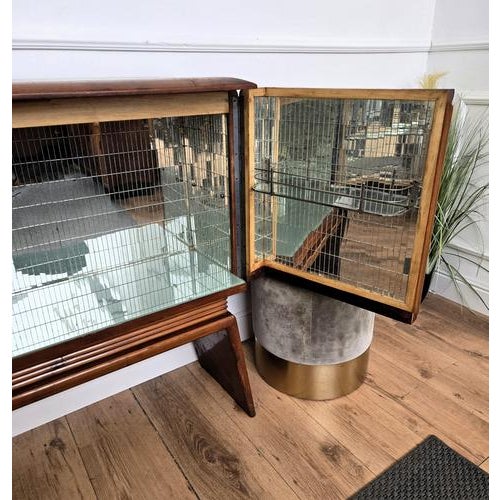 Vintage Italian Art Deco Bar Cabinet in Walnut, 1950s For Sale - Image 11 of 12